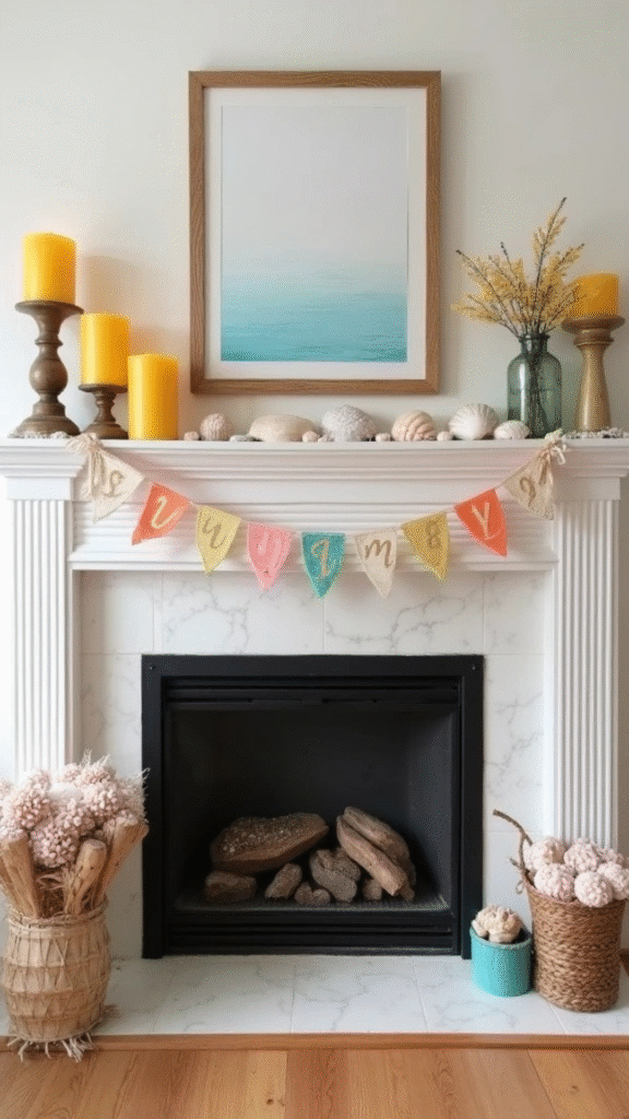 Give Your Fireplace a Light and Breezy Summer Touch